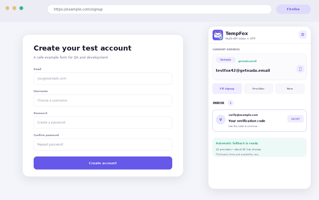 TempFox Multi Mail + OTP screenshot