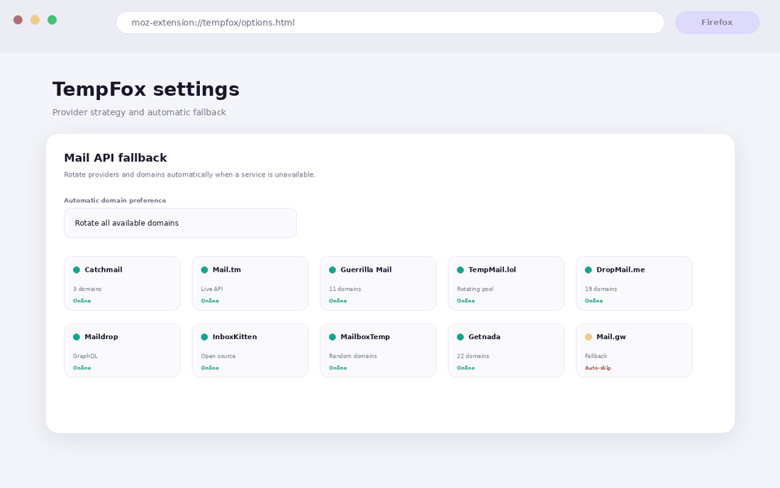 TempFox — Web Edition screenshot