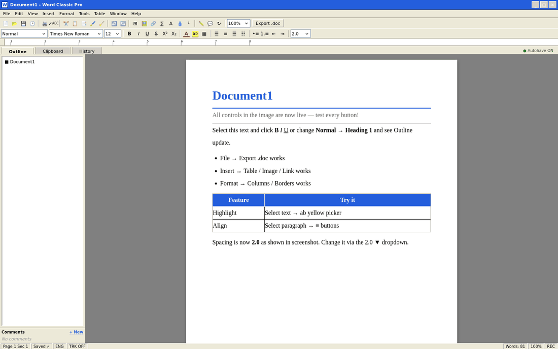 Word Classic Pro screenshot